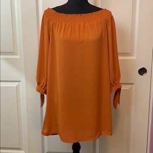 Orange Off the should Dress